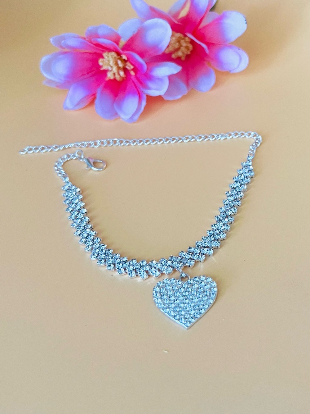 Elegant Silver Heart ANKLET Bracelet